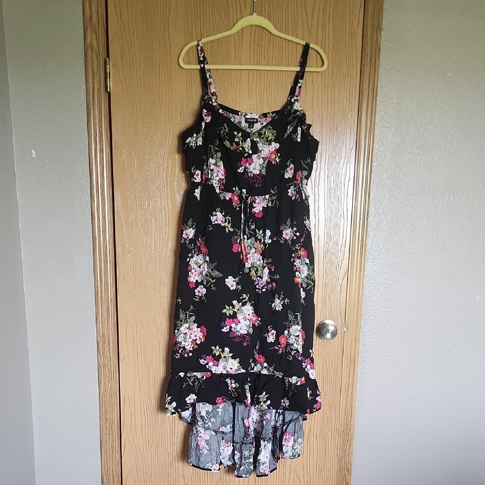 Floral Black Sleeveless Dress